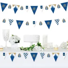 Big Dot of Happiness Royal Prince Charming - DIY Baby Shower or Birthday Party Pennant Garland Decoration - Triangle Banner - 30 Pieces