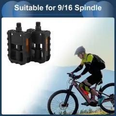 Unique Bargains Cycling Bike Pedal 9/16" Spindle Plastic Foldable for Road Mountain BMX MTB Bike Black
