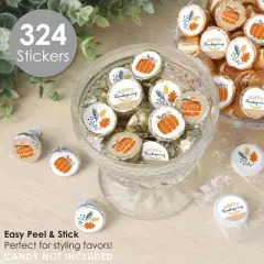 Big Dot of Happiness Happy Thanksgiving - Fall Harvest Party Small Round Candy Stickers - Party Favor Labels - 324 Count