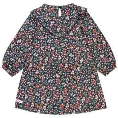 RuffleButts Baby Girls Long Sleeve V-Ruffle Dress