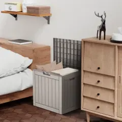 FURNIinspire Deck Boxes Outdoor Storage Box, 30 Gallon Deck Box, Weather-Resistant Deck Box Indoor And Outdoor Use, Light Brown, 17&ldquo;*22&rdquo;*21&ldquo;