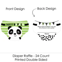 Big Dot of Happiness Party Like a Panda Bear - Diaper Shaped Raffle Ticket Inserts - Baby Shower Activities - Diaper Raffle Game - Set of 24