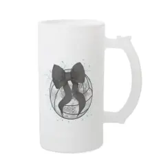 Elanze Designs Freezable Beer Stein Mug With Thumb Grip Handle, 16 Ounce Frosted Glass, Volleyball Teal Paint Splatter