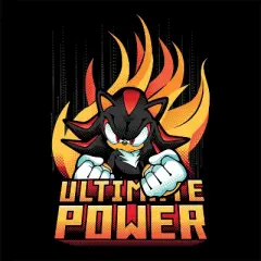 Bioworld Sonic The Hedgehog Knuckles "Ultimate Power" Youth Black Crew Neck Sweatshirt
