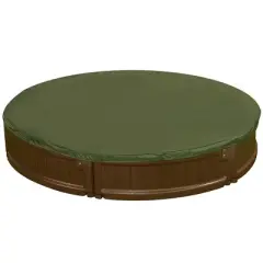 Modern Home 4ft Round Weather Resistant Outdoor Sandbox Kit w/Cover