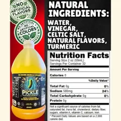 Food Crush Electric Pickle Drink w/ Celtic Salt-Relieves Leg Cramps & Dehydration, Electrolyte Hydration Dill Juice Drink, 32 Shots