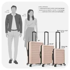 Travel Select Snow Creek Matte Hardside Spinner Luggage Set with USB Port