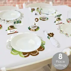 Big Dot of Happiness Forest Hedgehogs - Woodland Birthday Party & Baby Shower Paper Charger & Table Decorations Chargerific Kit Setting for 8