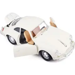 1961 Porsche 356 B Coupe Ivory White 1/24 Diecast Model Car by Bburago