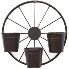 The Lakeside Collection Wagon Wheel Fence or Planter - Planter