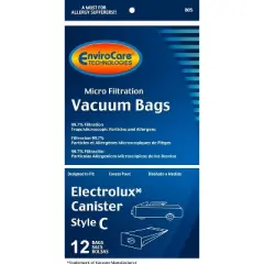 Electrolux Canisters Style C Micro Filtration Vacuum Cleaner Dust Bags 12 Pack