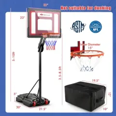 Safstar Portable Basketball Hoop System 5-10 FT Adjustable W/Weight Bag Wheels Outdoor
