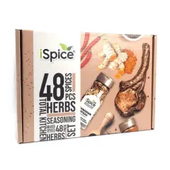 iSpice | 48 Pack of Spice and Herbs | Total Kitchen | Mixed Spices & Seasonings Gift Set | Kosher
