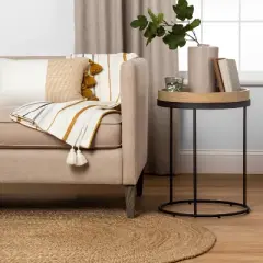 Wood & Steel Accent Side Table - Natural/Black - Hearth & Hand&trade; with Magnolia
