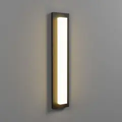 LamQee Modern Linear Outdoor Wall Lights Exterior Lighting Fixtures Outdoor Wall Sconces Wall Mount Lights With Acrylic Shade
