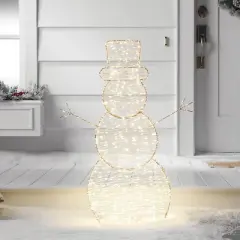 LED Champagne Metal Snowman Christmas Novelty Sculpture Light with White Color Light Bulb - Wondershop&trade;