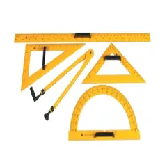 School Smart Drafting Tools Kit, Yellow, Set of 5