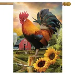 Briarwood Lane House Flag 40x28 For Outdoor Fancy Rooster Summer For Summer House Flag