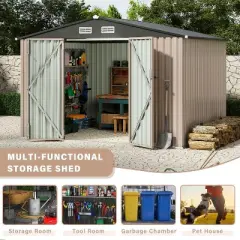 6x8FT Outdoor Metal Storage Sheds, Metal Garden Sheds & Outdoor Storage