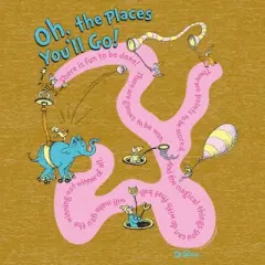 Junior's Dr. Seuss Oh the Places You'll Go Quotes Festival Muscle Tee