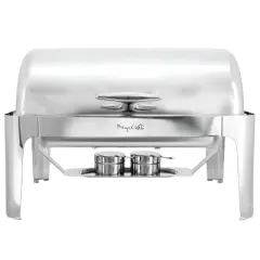 MegaChef 9.5 Quart Oblong Roll Top Stainless Steel Professional Chafing Dish/Food Warmer/Buffet Server Serving Trays