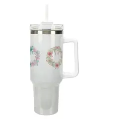 Elanze Designs Christmas Wreaths & Pretty Bows Winter Coquette 40 Oz. Stainless Steel Water Bottle Coffee Mug, Spill & Leak Resistant, Travel Tumbler