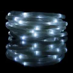 2-Pack - Solar Powered LED Rope Light Strand with White Bulbs, Steady or Twinkle Mode - Patio, Landscape and Wedding Decor by Pure Garden