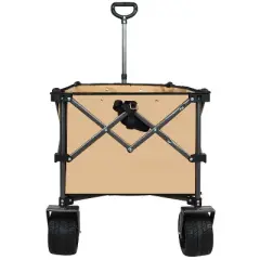 Heavy-Duty 360lb Capacity Foldable Utility Wagon &uml;C All-Terrain Quiet Wheels, Adjustable Handle & Cup Holders for Camping, Gardening, Picnic, Sports