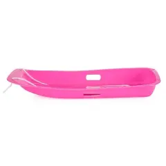 Slippery Racer Downhill Sprinter Flexible Kids Toddler Plastic Cold-Resistant  Toboggan Snow Sled with Pull Rope and Handles, Pink