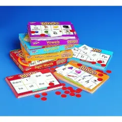 Trend Enterprises Early Language Assorted Shape Bingo Game Set, Assorted Color, 4+ Years, Set of 4