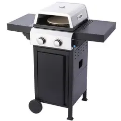 HANPURE 2-Burner Propane Gas BBQ Grill, 24600BTU, Wire Enamel Grids, Pizza Box, Foldable Table, Hanging Basket, Stainless Steel