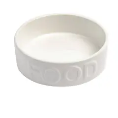 Park Life Designs 8c Classic Water and Food Dog Bowl - White