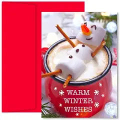 Marshmallow Snowman Masterpiece Studios Boxed Holiday Cards 16 count