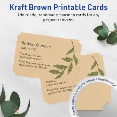 Avery Kraft Brown Invitation Cards, 5" x 7" Rectangle Scalloped Edge