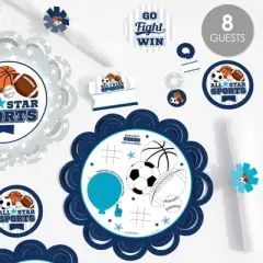 Big Dot of Happiness Go, Fight, Win - Sports - Happy Birthday Party Supplies Kit - Ready to Party Pack - 8 Guests