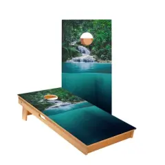 Skips Garage Forest Waterfall Cornhole Boards - ACA Star Series