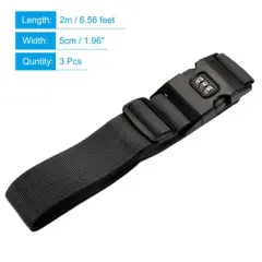 Unique Bargains Travel Luggage Adjustable Buckle Belt Utility Straps 3 Pcs