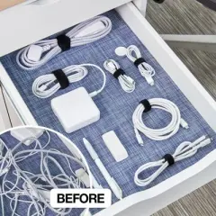 Wrap-It 40pk 5" and 8" Self-Gripping Cord Organizer and Wrap Cable Ties Black