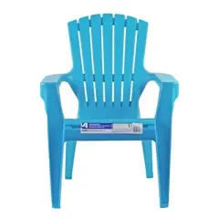 Adams Resin Child-Sized Outdoor Adirondack Stacking Chair, Pool Blue (50lb Capacity)