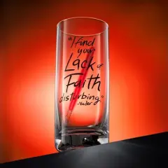 Star Wars New Hope Darth Vader Red Lightsaber Tall Drinking Glass - 14.2 oz - Set of 2