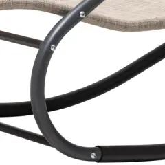 Crestlive Products Patio Rocking Chair Curved Rocker Chaise Lounge Chair with Pillow for Beach Yard Pool