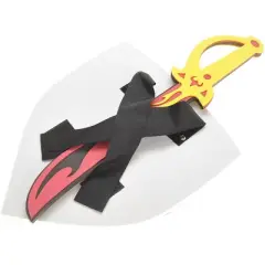 JuzToys 2-Pack Foam Swords and Shields Toy Weapons &ndash; Pretend Play Fake Swords Toy, Role Play Knight Costume Accessories for Kids &ndash; Blue/Red