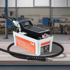 VEVOR Air Hydraulic Pump, 10,000 PSI 1/2 Gal Reservoir, NPT 3/8" Oil Outlet, NPT 1/4" Inlet, 6.6 ft Pipe, Gray