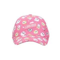 LankyBox Characters All-Over Print Youth Pink 5 Panel Curved Brim Hat
