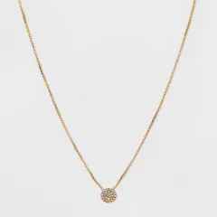 Pave Circle Pendant Necklace - A New Day&trade; Gold