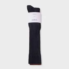 Women's Ribbed Ultra Soft Everyday Rib-Knit 2pk Knee High Socks - Auden&trade; Black/Brown 4-10