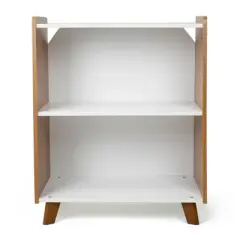 Morgan Mid-Century 2 Shelf Bookcase Wood/White - Humble Crew