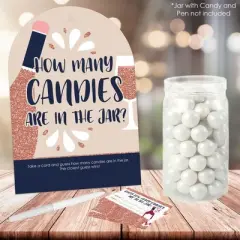 Big Dot of Happiness But First, Wine - How Many Candies Wine Tasting Party Game - 1 Stand and 40 Cards - Candy Guessing Game