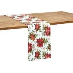 C&F Home Poinsettia Christmas Table Runner 14" x 72"