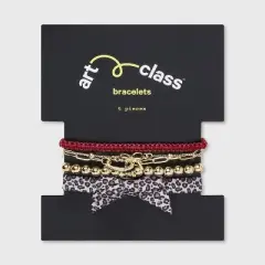 Girls' 5pk Leopard Bow Bracelet Set - art class&trade;